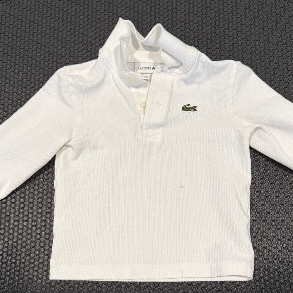 Lacoste Kids Classic White Long Sleeve Polo
